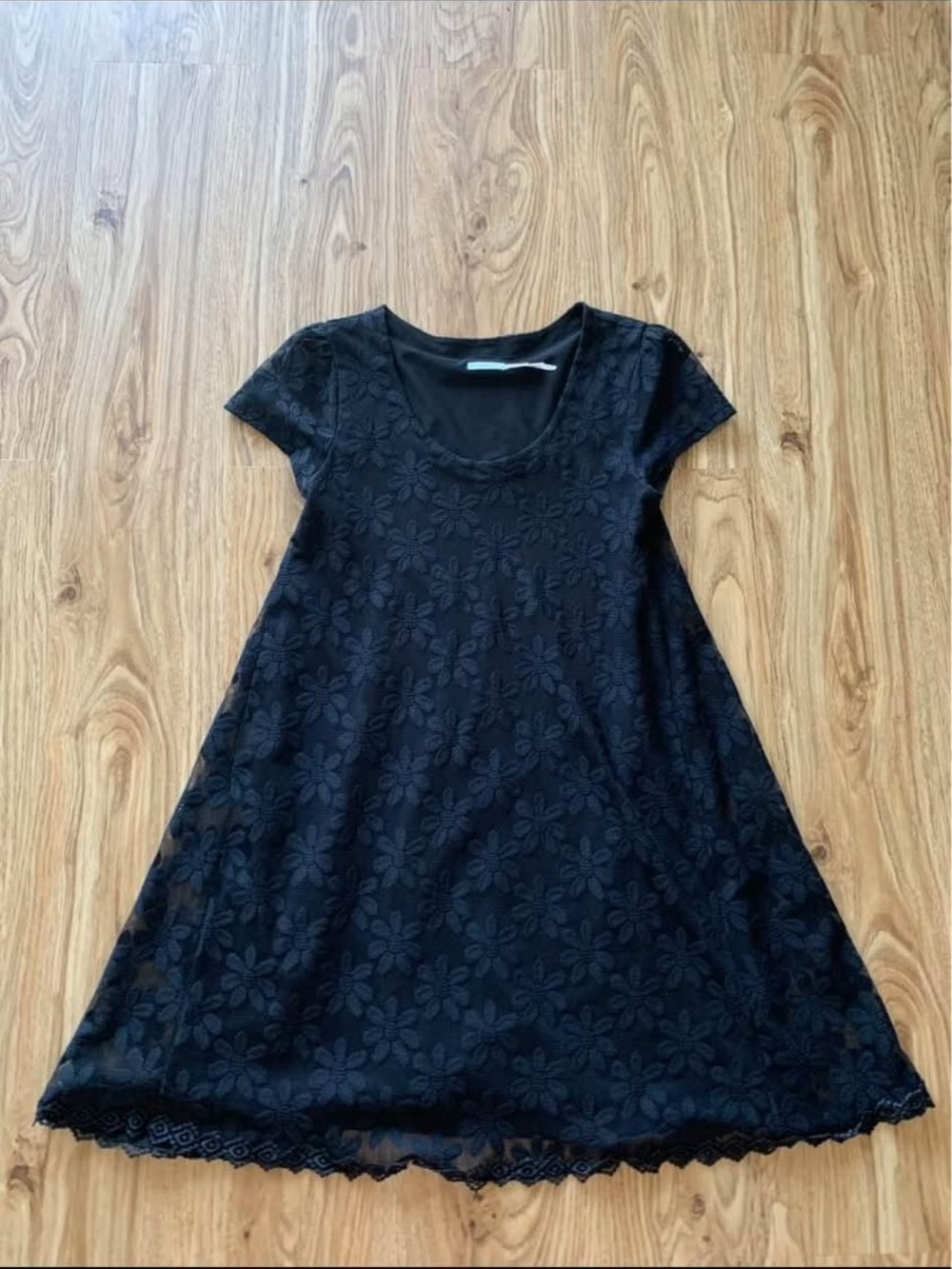 Kimchi Blue Black Dress with Lace Detail